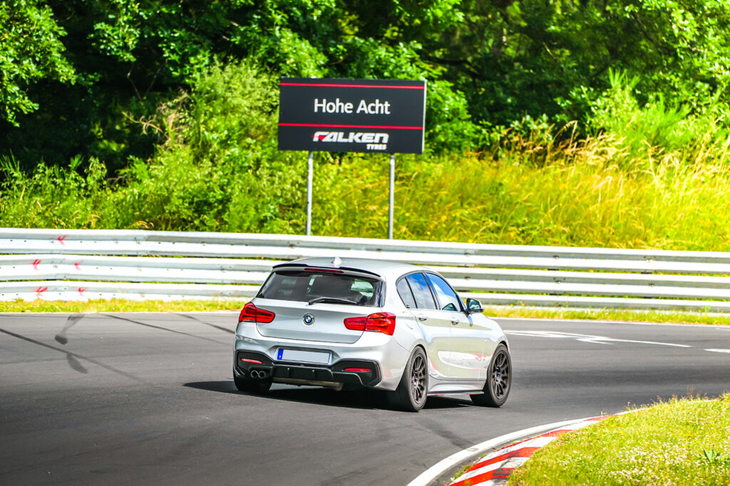 BMW 120i rental car at Hohe Acht on the Nürburgring