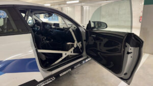 Carbon door panels in our BMW M2 CS Racing rental car