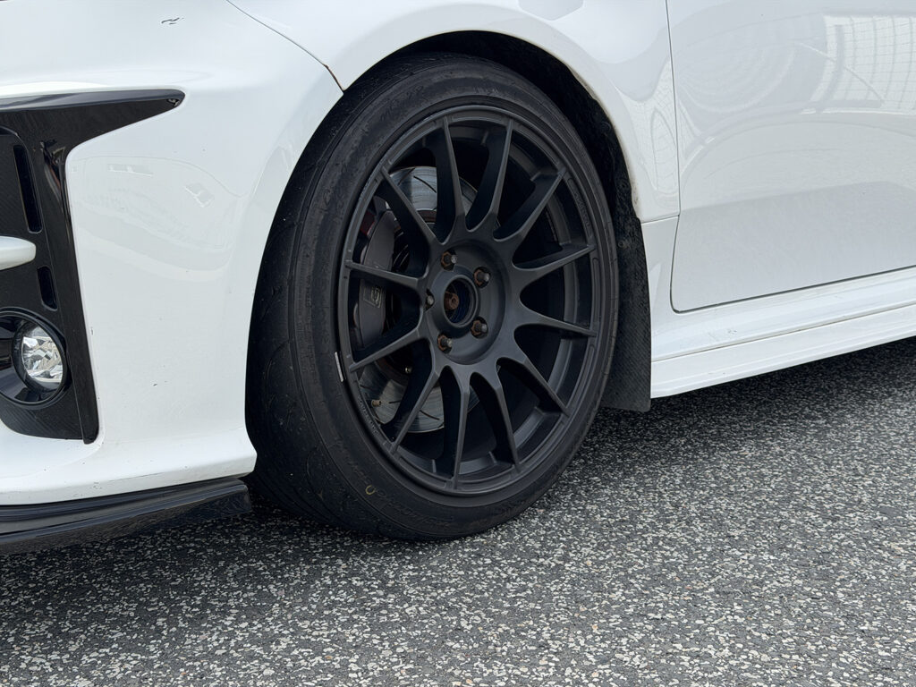 Protrack One wheels on our Toyota Yaris GR rental car